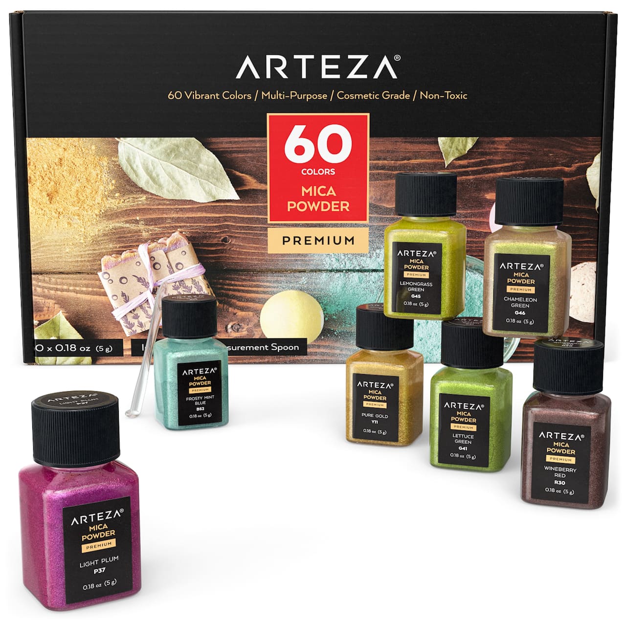 Arteza&#xAE; 60 Color Mica Powder Set